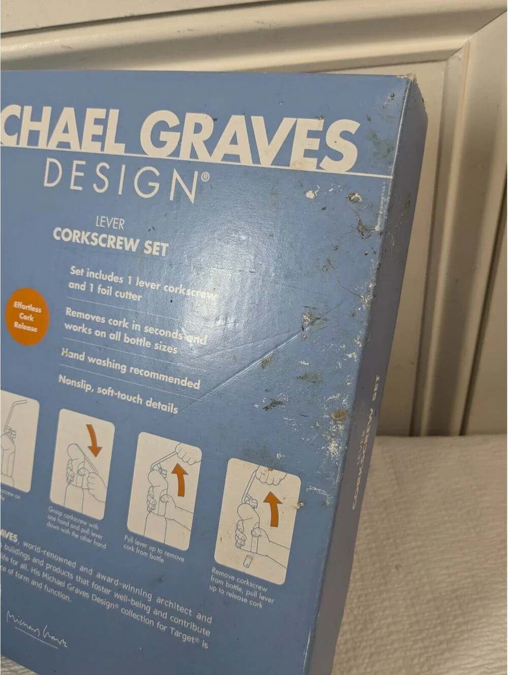 Michael Graves Design Lever Corkscrew Set with Foil Cutter Target RARE READ